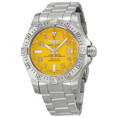 breitling white blue dial vintage|breitling avenger seawolf yellow dial.